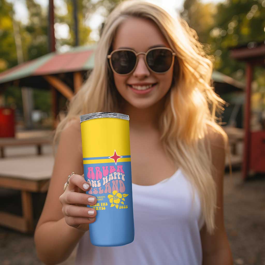 Aruba Skinny Tumbler One Happy Island 2025 - Wonder Print Shop