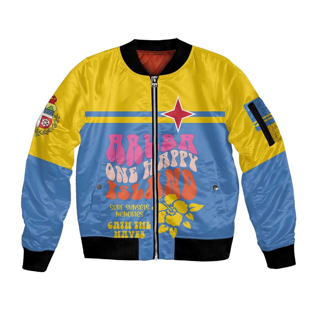 Aruba Sleeve Zip Bomber Jacket One Happy Island 2025 - Wonder Print Shop