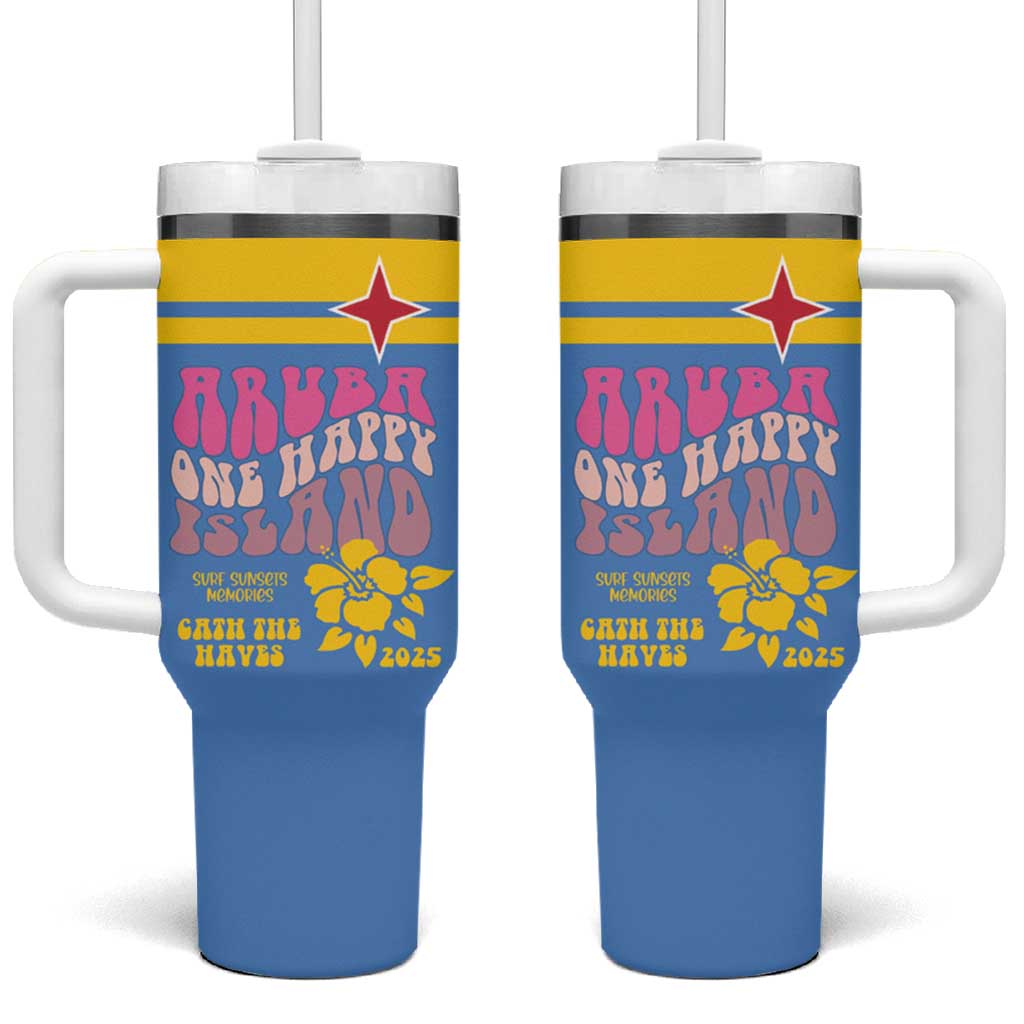 Aruba Tumbler With Handle One Happy Island 2025 - Wonder Print Shop