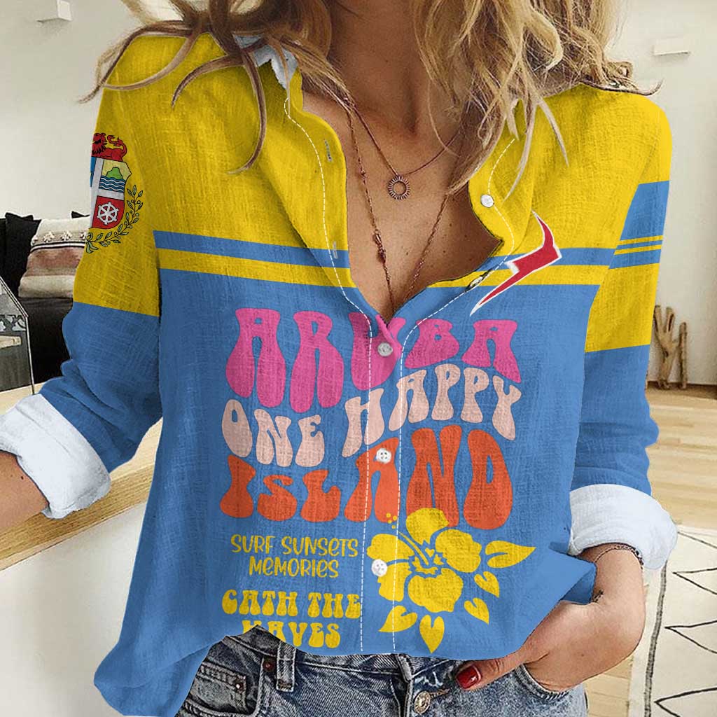 Aruba Women Casual Shirt One Happy Island 2025 - Wonder Print Shop