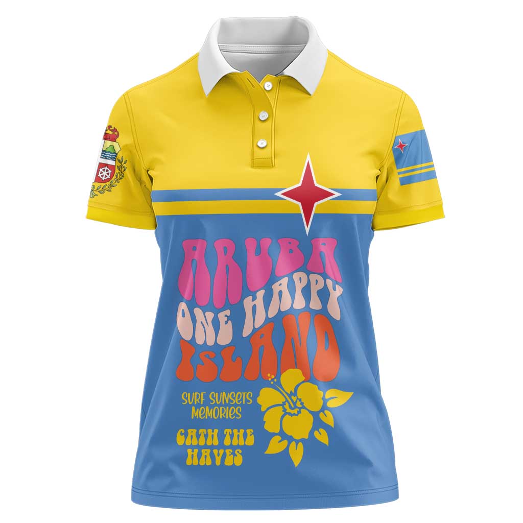 Aruba Women Polo Shirt One Happy Island 2025 - Wonder Print Shop