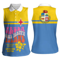Aruba Women Sleeveless Polo Shirt One Happy Island 2025 - Wonder Print Shop