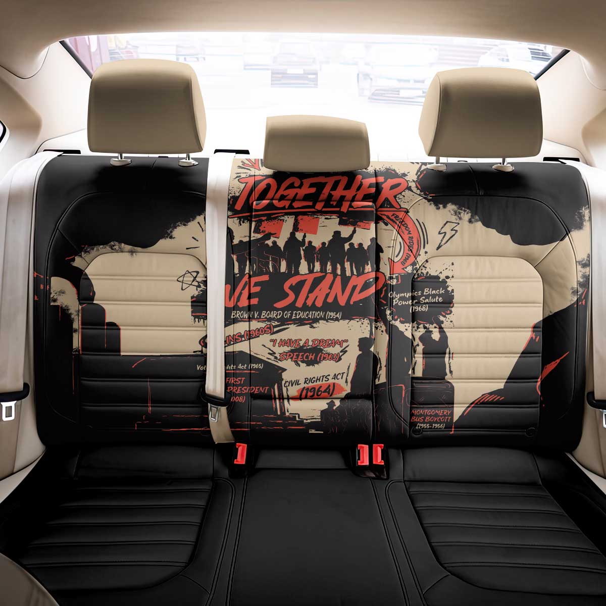 Together We Stand Back Car Seat Cover African American - Wonder Print Shop