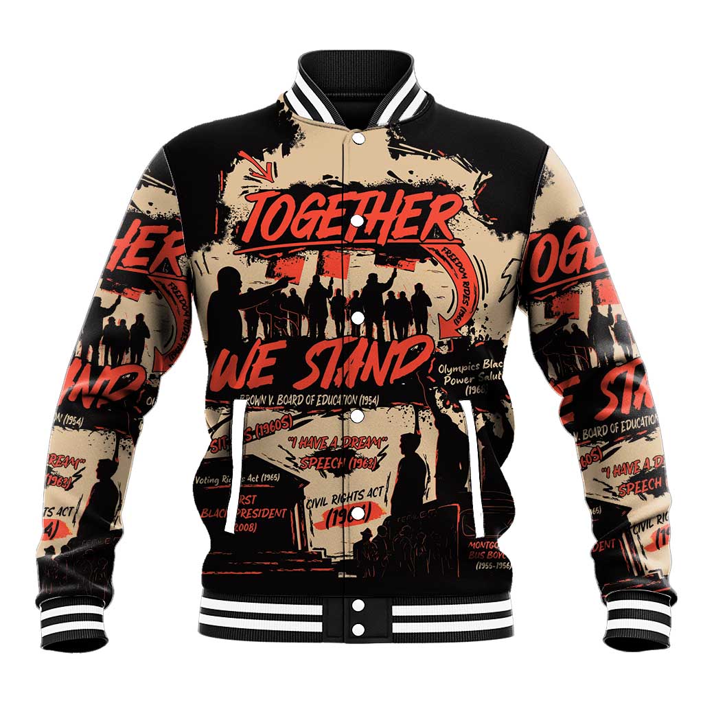 Together We Stand Baseball Jacket African American - Wonder Print Shop