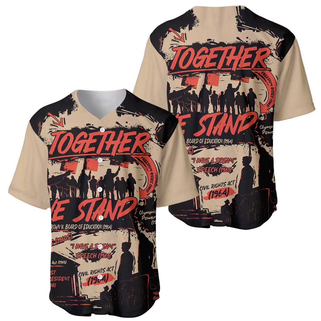 Together We Stand Baseball Jersey African American - Wonder Print Shop