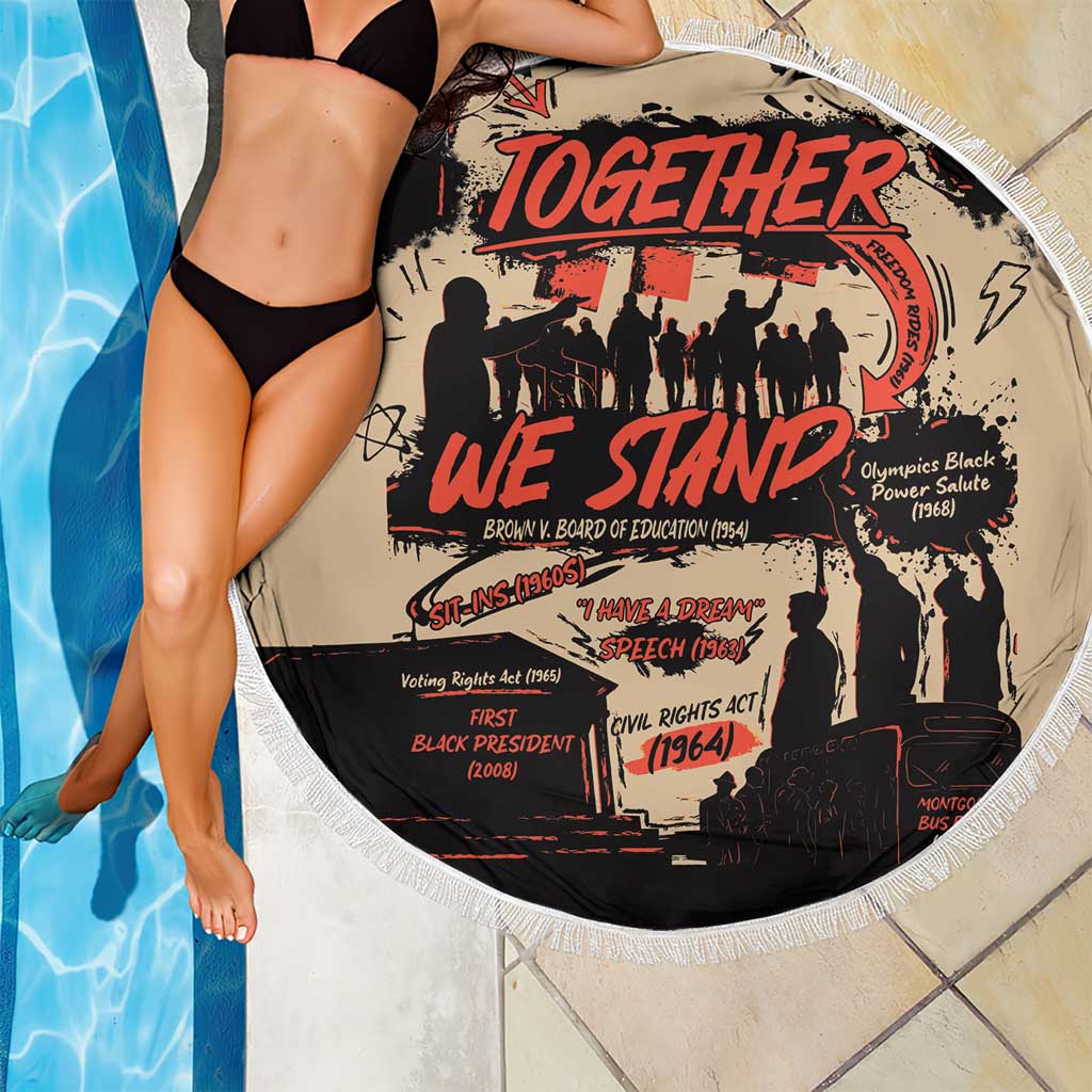 Together We Stand Beach Blanket African American - Wonder Print Shop