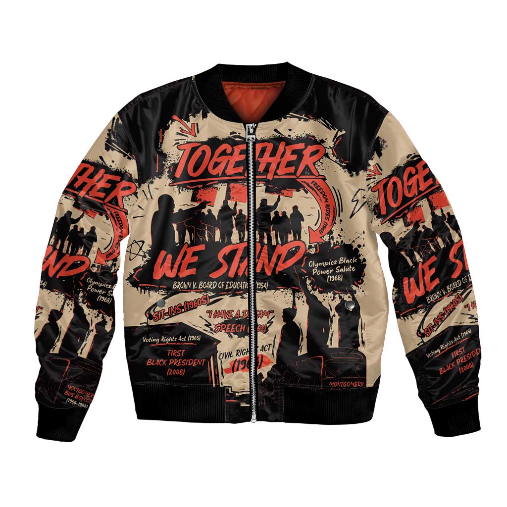 Together We Stand Bomber Jacket African American - Wonder Print Shop