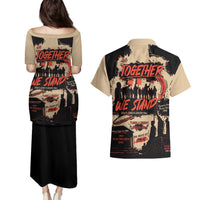 Together We Stand Couples Matching Puletasi and Hawaiian Shirt African American - Wonder Print Shop