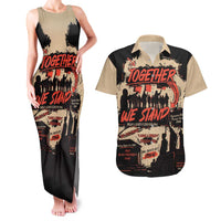 Together We Stand Couples Matching Tank Maxi Dress and Hawaiian Shirt African American - Wonder Print Shop