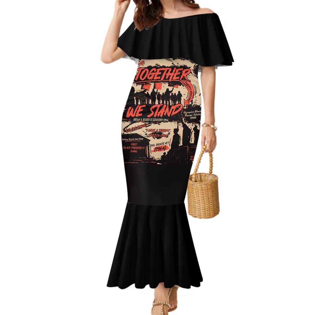 Together We Stand Family Matching Mermaid Dress and Hawaiian Shirt African American - Wonder Print Shop