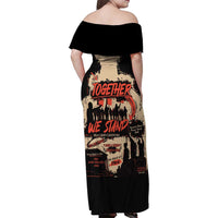 Together We Stand Family Matching Off Shoulder Maxi Dress and Hawaiian Shirt African American - Wonder Print Shop