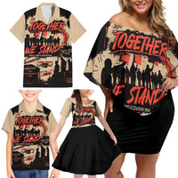 Together We Stand Family Matching Off Shoulder Short Dress and Hawaiian Shirt African American - Wonder Print Shop
