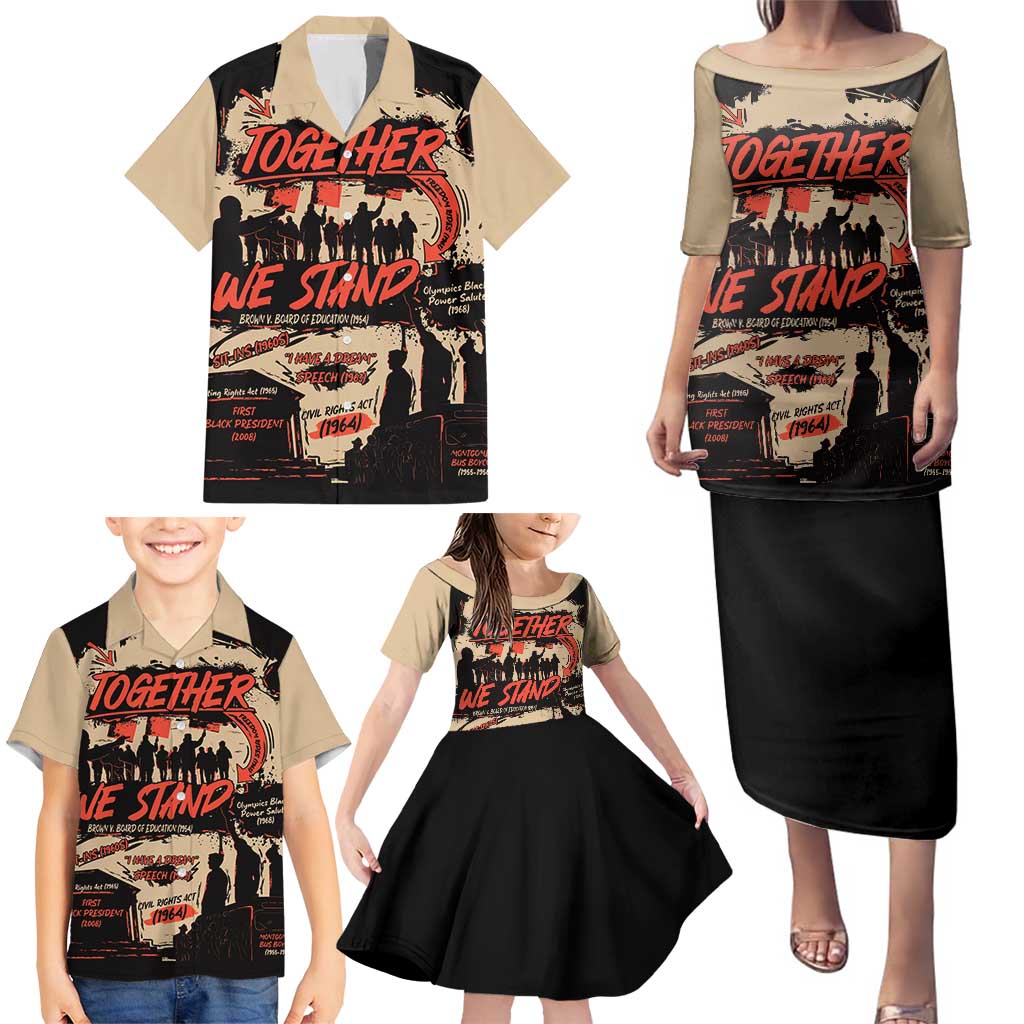 Together We Stand Family Matching Puletasi and Hawaiian Shirt African American - Wonder Print Shop