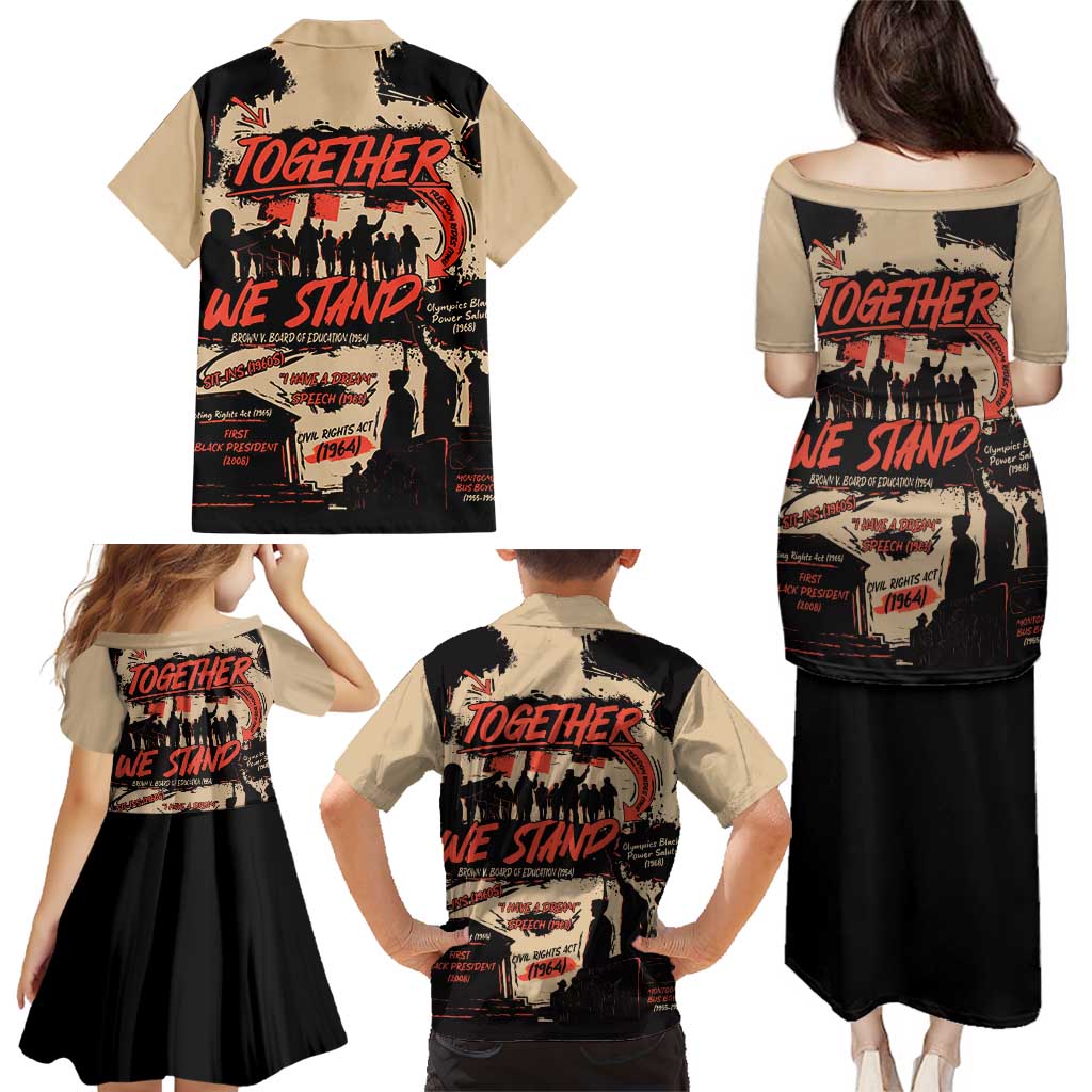 Together We Stand Family Matching Puletasi and Hawaiian Shirt African American - Wonder Print Shop