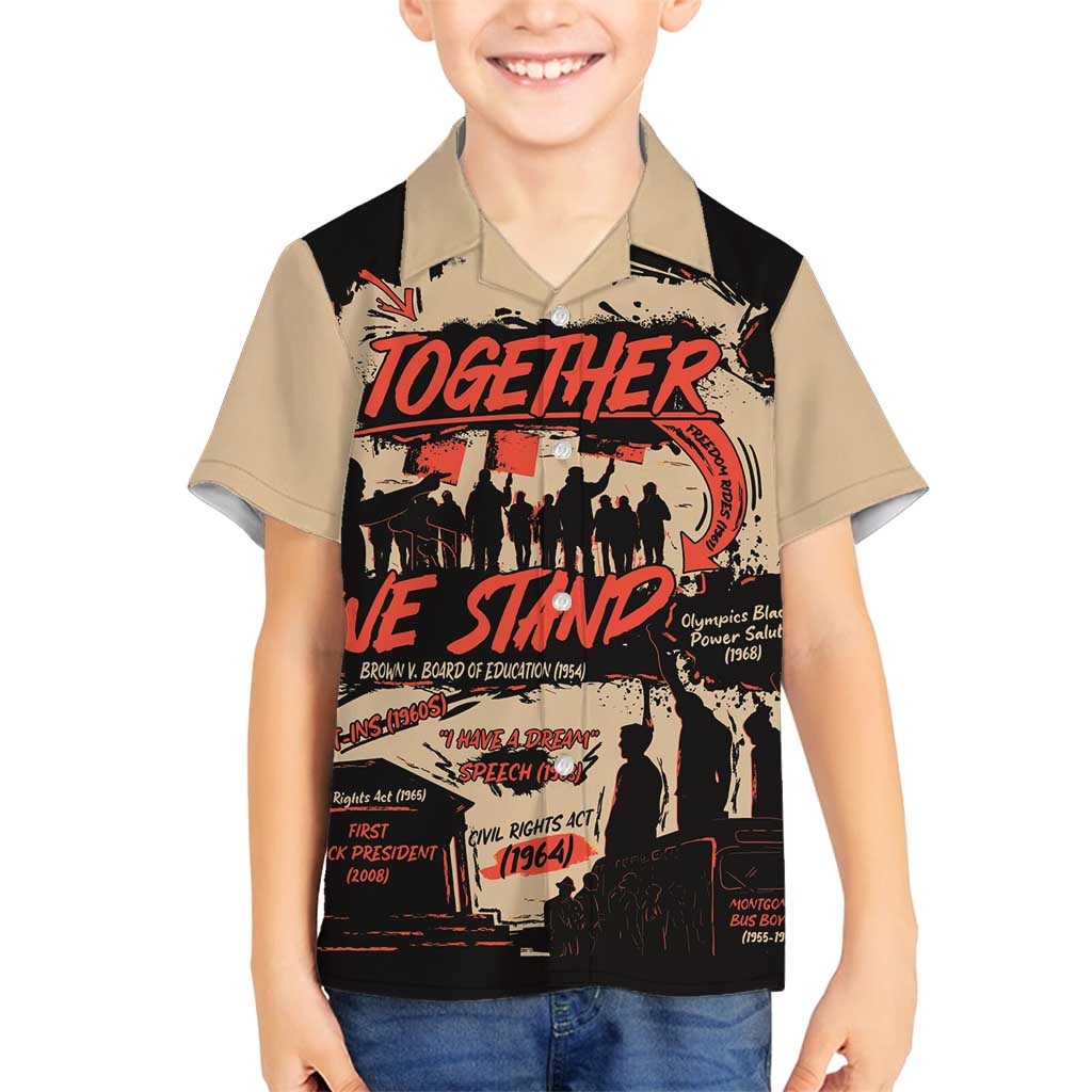 Together We Stand Family Matching Summer Maxi Dress and Hawaiian Shirt African American - Wonder Print Shop