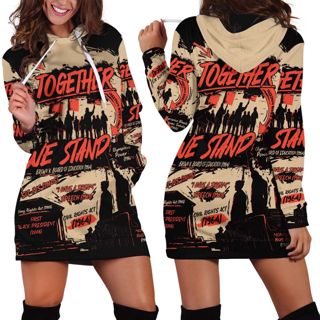 Together We Stand Hoodie Dress African American - Wonder Print Shop