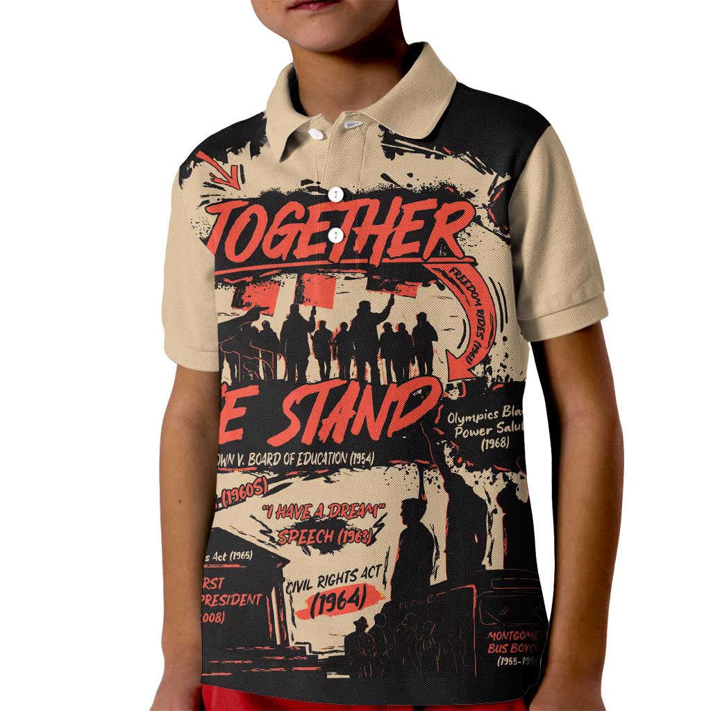 Together We Stand Kid Polo Shirt African American - Wonder Print Shop