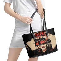Together We Stand Leather Tote Bag African American - Wonder Print Shop