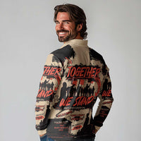 Together We Stand Long Sleeve Polo Shirt African American - Wonder Print Shop