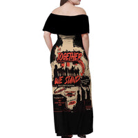 Together We Stand Off Shoulder Maxi Dress African American - Wonder Print Shop