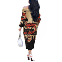 Together We Stand Off The Shoulder Long Sleeve Dress African American - Wonder Print Shop