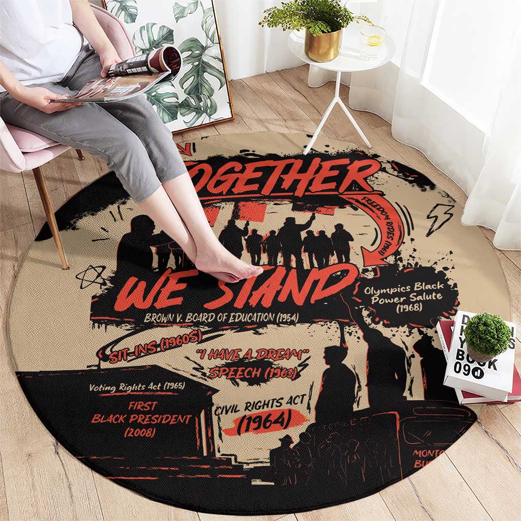 Together We Stand Round Carpet African American