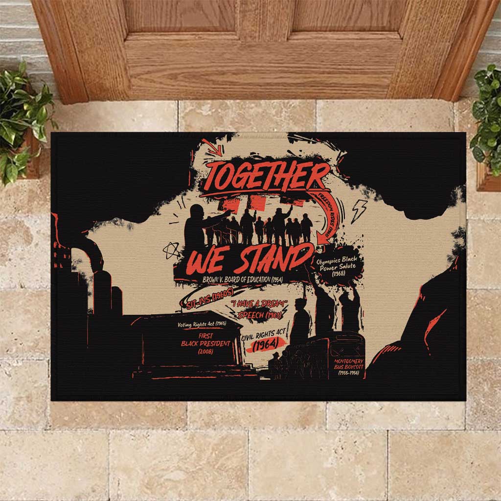 Together We Stand Rubber Doormat African American - Wonder Print Shop