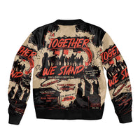 Together We Stand Sleeve Zip Bomber Jacket African American - Wonder Print Shop