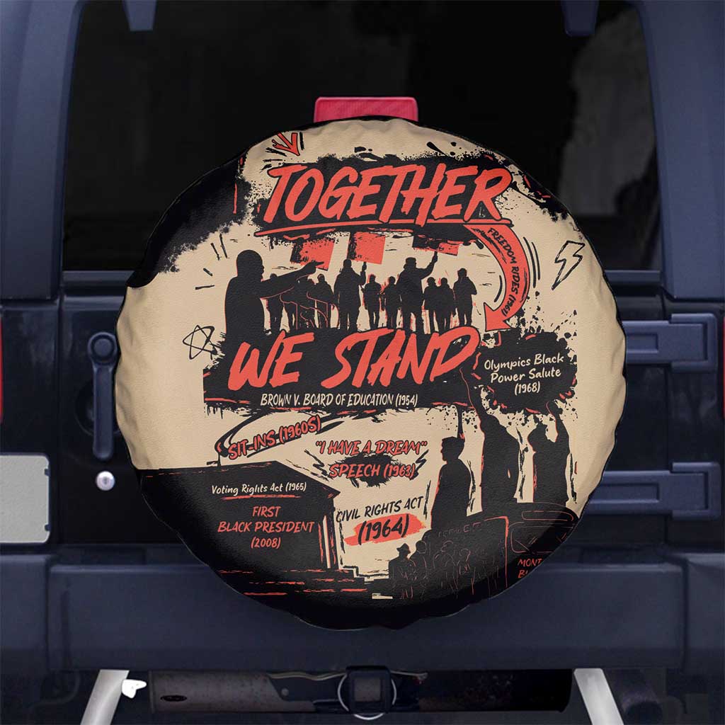 Together We Stand Spare Tire Cover African American - Wonder Print Shop