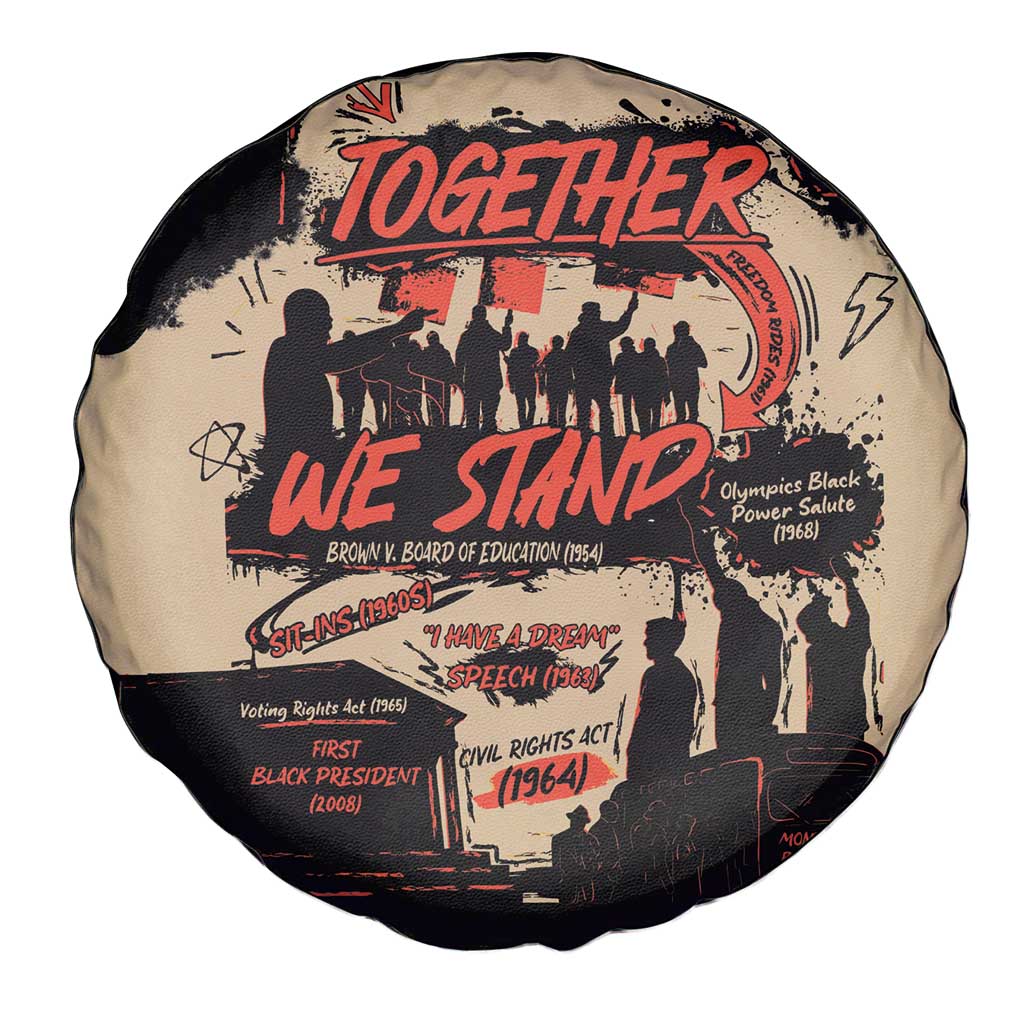 Together We Stand Spare Tire Cover African American - Wonder Print Shop