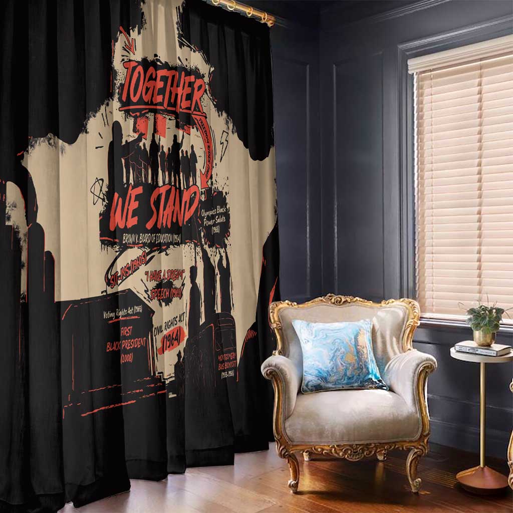 Together We Stand Window Curtain African American - Wonder Print Shop