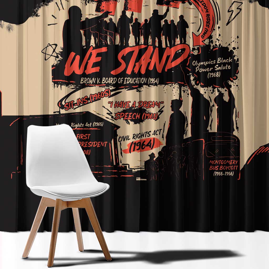 Together We Stand Window Curtain African American - Wonder Print Shop