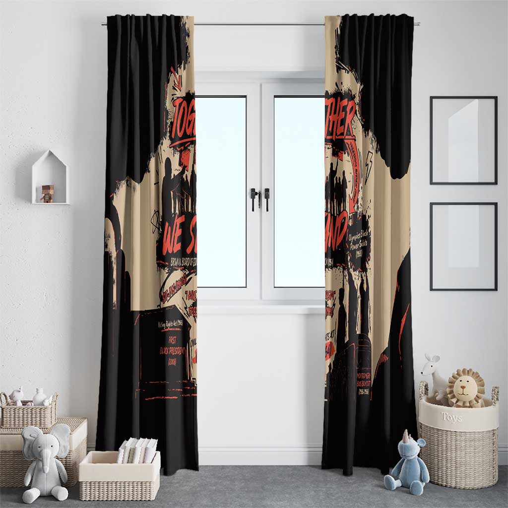 Together We Stand Window Curtain African American - Wonder Print Shop