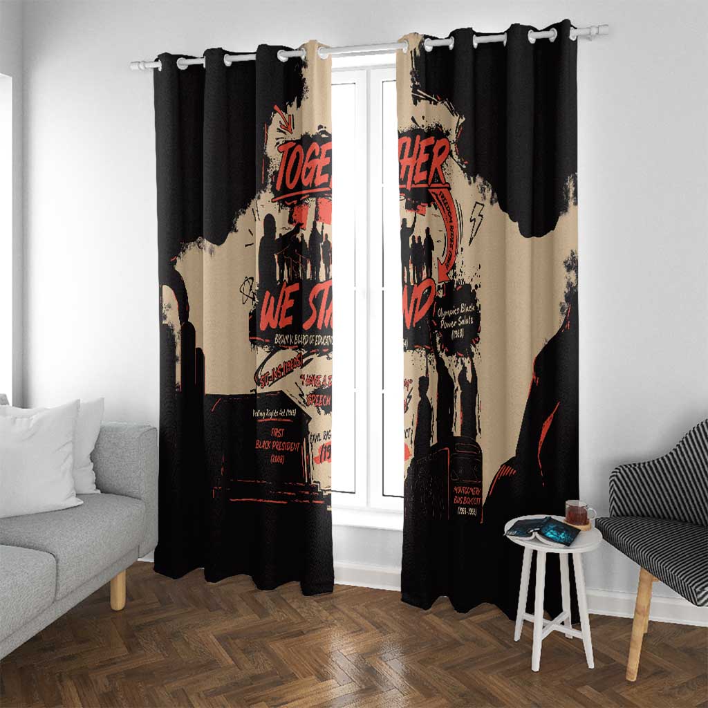 Together We Stand Window Curtain African American - Wonder Print Shop