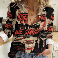 Together We Stand Women Casual Shirt African American - Wonder Print Shop