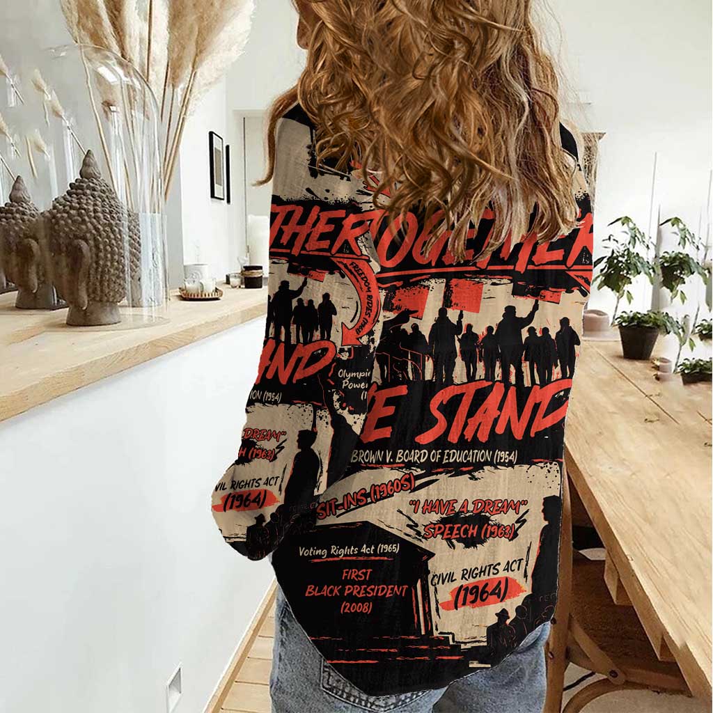 Together We Stand Women Casual Shirt African American - Wonder Print Shop