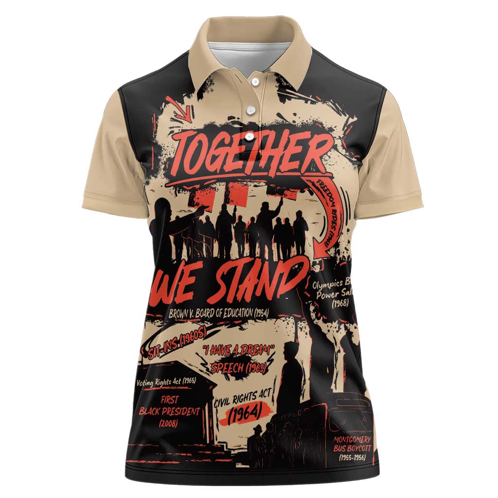 Together We Stand Women Polo Shirt African American - Wonder Print Shop