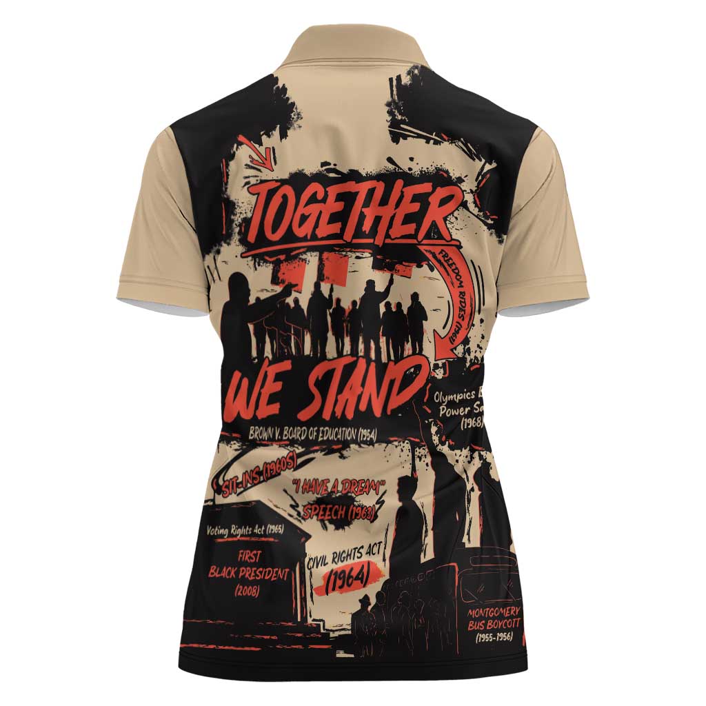 Together We Stand Women Polo Shirt African American - Wonder Print Shop