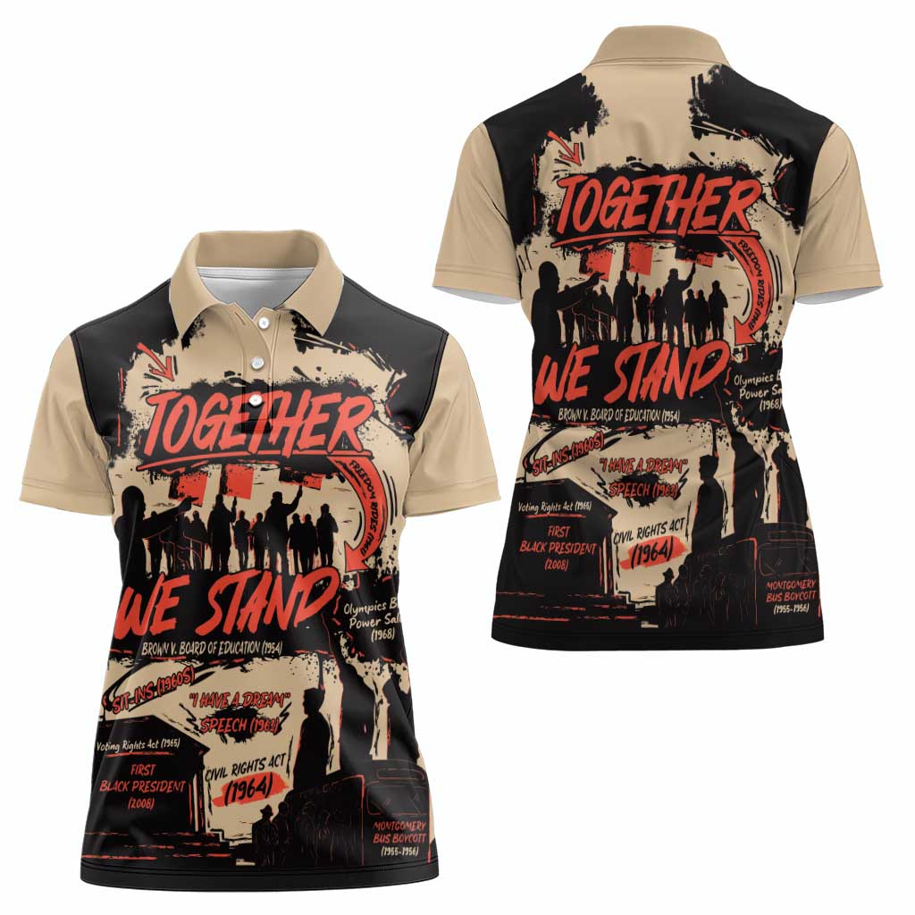 Together We Stand Women Polo Shirt African American - Wonder Print Shop