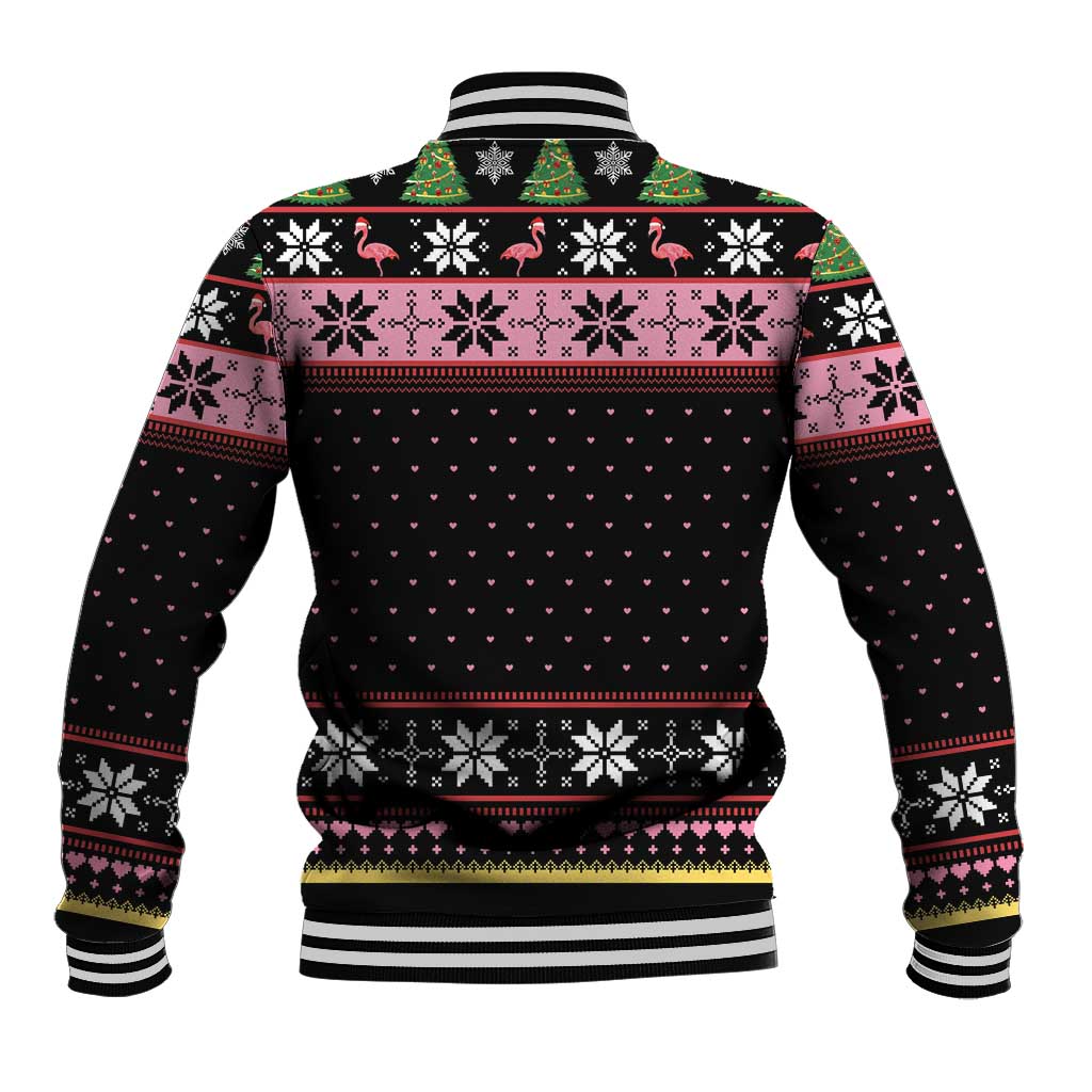 Flamingo Make Me Happy Christmas Tree Baseball Jacket Human Make My Head Hurt - Wonder Print Shop