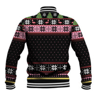 Flamingo Make Me Happy Christmas Tree Baseball Jacket Human Make My Head Hurt - Wonder Print Shop