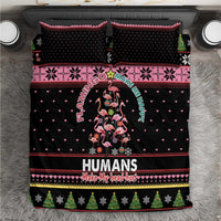 Flamingo Make Me Happy Christmas Tree Bedding Set Human Make My Head Hurt - Wonder Print Shop