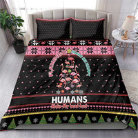 Flamingo Make Me Happy Christmas Tree Bedding Set Human Make My Head Hurt - Wonder Print Shop