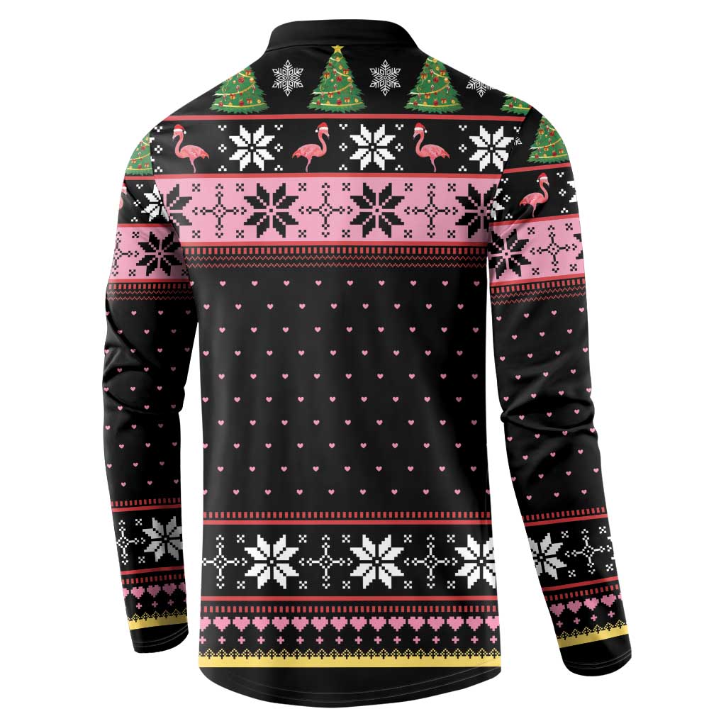 Flamingo Make Me Happy Christmas Tree Button Sweatshirt Human Make My Head Hurt - Wonder Print Shop