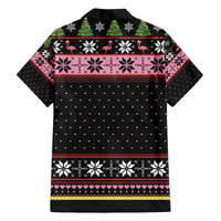 Flamingo Make Me Happy Christmas Tree Family Matching Off The Shoulder Long Sleeve Dress and Hawaiian Shirt Human Make My Head Hurt - Wonder Print Shop