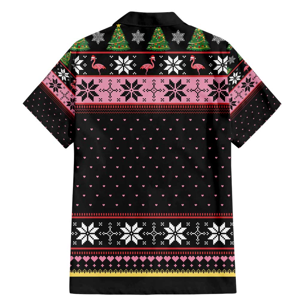 Flamingo Make Me Happy Christmas Tree Family Matching Short Sleeve Bodycon Dress and Hawaiian Shirt Human Make My Head Hurt - Wonder Print Shop