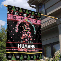 Flamingo Make Me Happy Christmas Tree Garden Flag Human Make My Head Hurt - Wonder Print Shop
