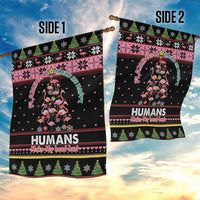Flamingo Make Me Happy Christmas Tree Garden Flag Human Make My Head Hurt - Wonder Print Shop