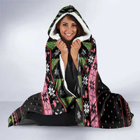 Flamingo Make Me Happy Christmas Tree Hooded Blanket Human Make My Head Hurt