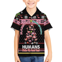 Flamingo Make Me Happy Christmas Tree Kid Hawaiian Shirt Human Make My Head Hurt - Wonder Print Shop